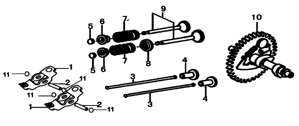 Rocker And Camshaft Diagram and Parts List for 0064120 (7542837 - 8201908)(2013) Generac Generator