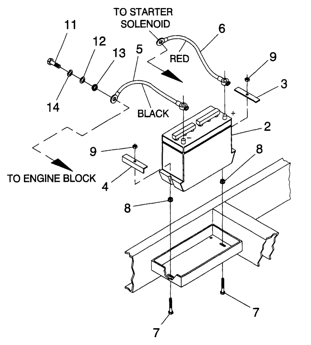 Battery Diagram and Parts List for 4383-0  Generac Generator