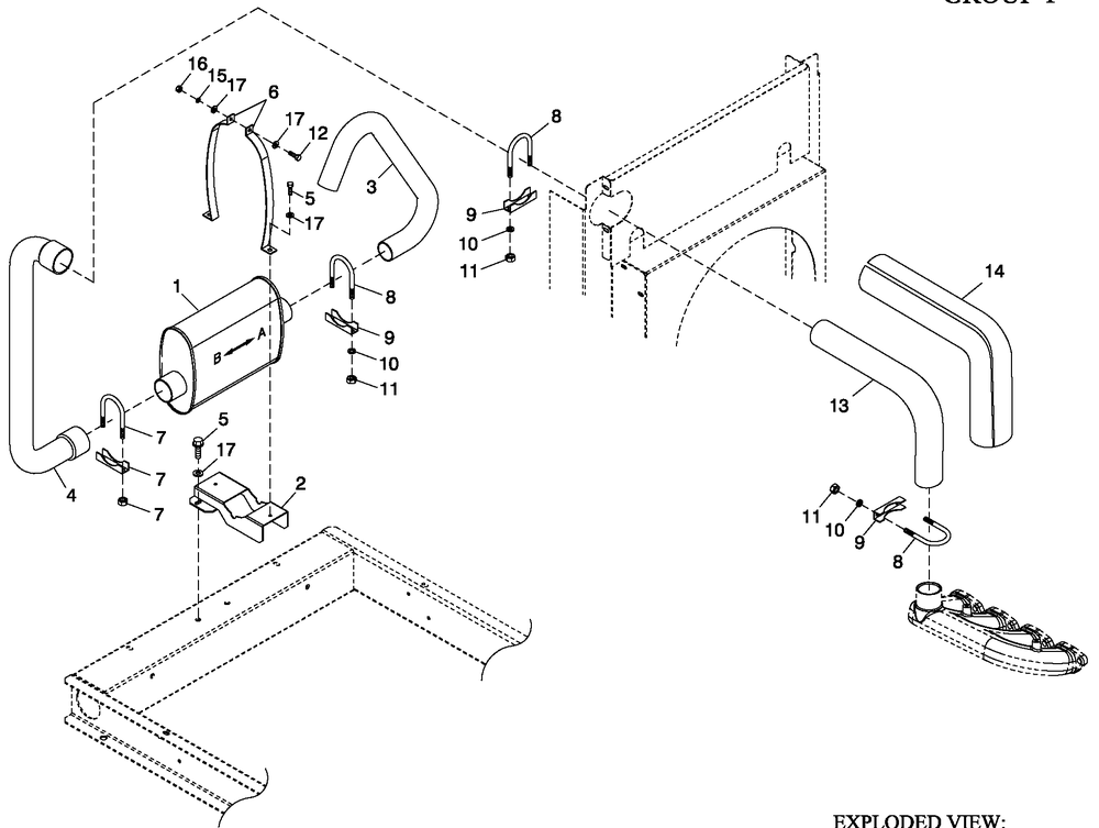 Ev Exhaust System 1.6l Diagram and Parts List for 0053363 (4786586)(2007) Generac Generator