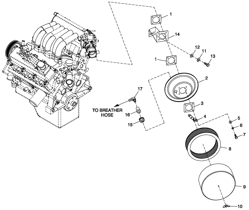 Ev Air Cleaner 3.0l C4 Fwd Diagram and Parts List for QT05030AVSN (4137868 - 4202779)(2005) Generac Generator