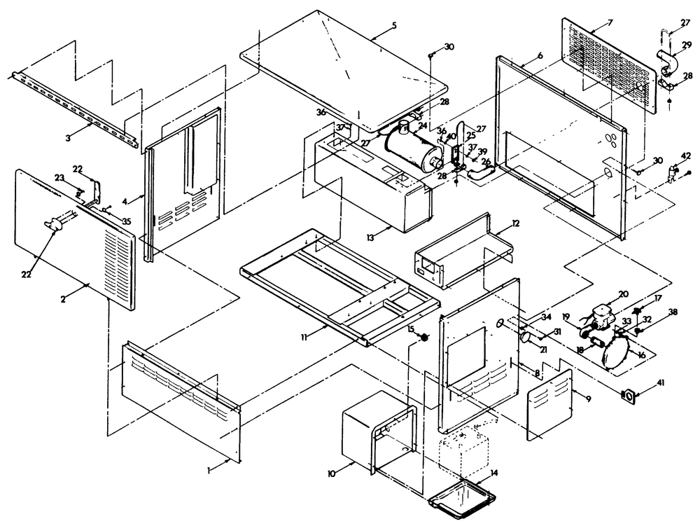 Home Standby Enclosure Diagram and Parts List for 9008-2  Generac Generator