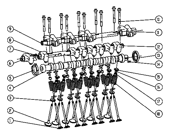 Gas Engine Valve Train Assembly Diagram and Parts List for EG03015GNSX (9690215 - 9690216)(2015) Generac Generator
