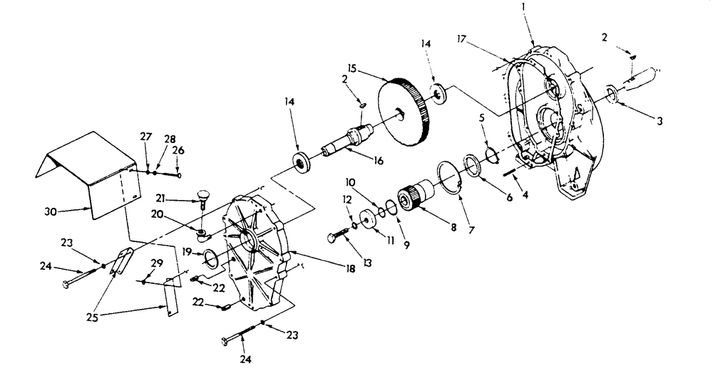 Gear Box Diagram and Parts List for 9665-0  Generac Generator