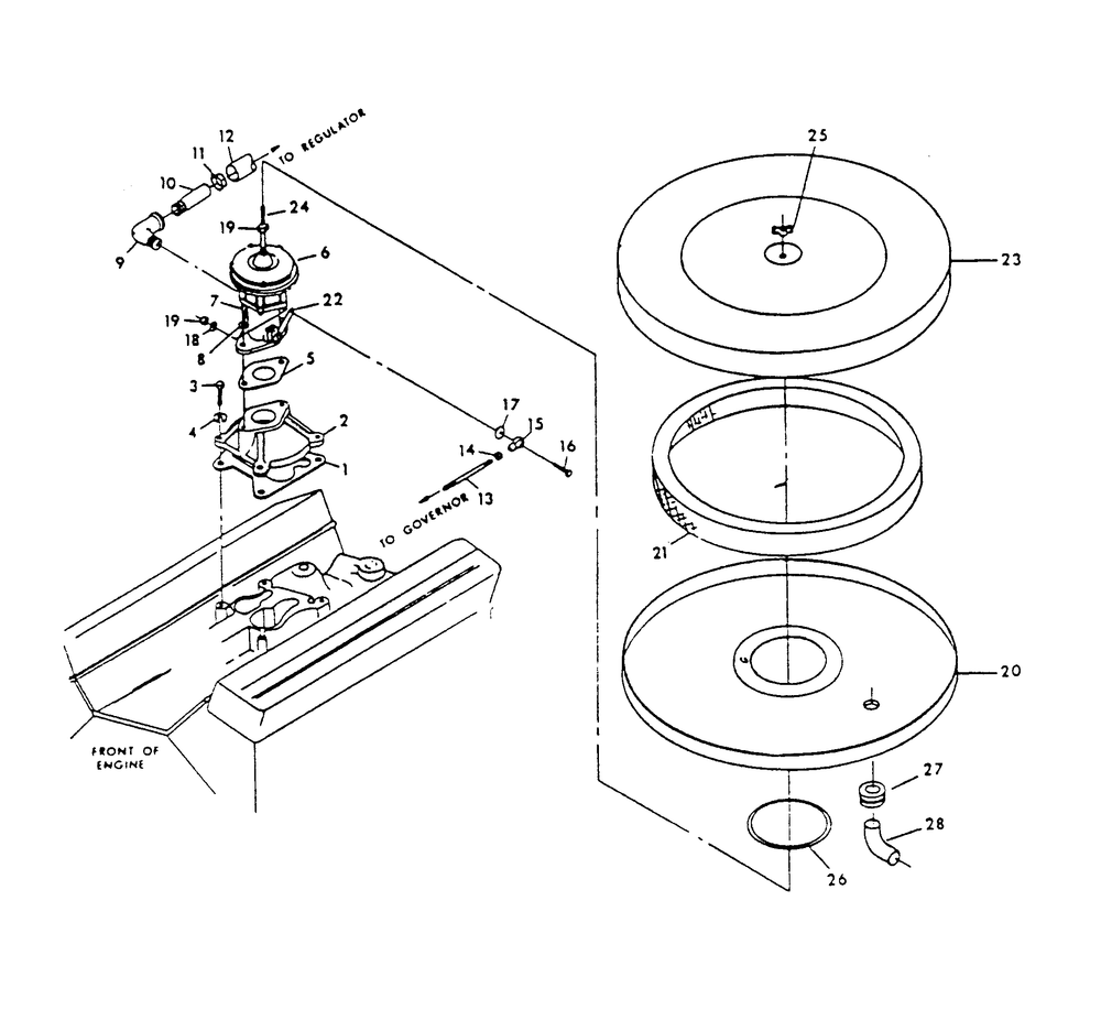 Carburetor Diagram and Parts List for 9300-1  Generac Generator