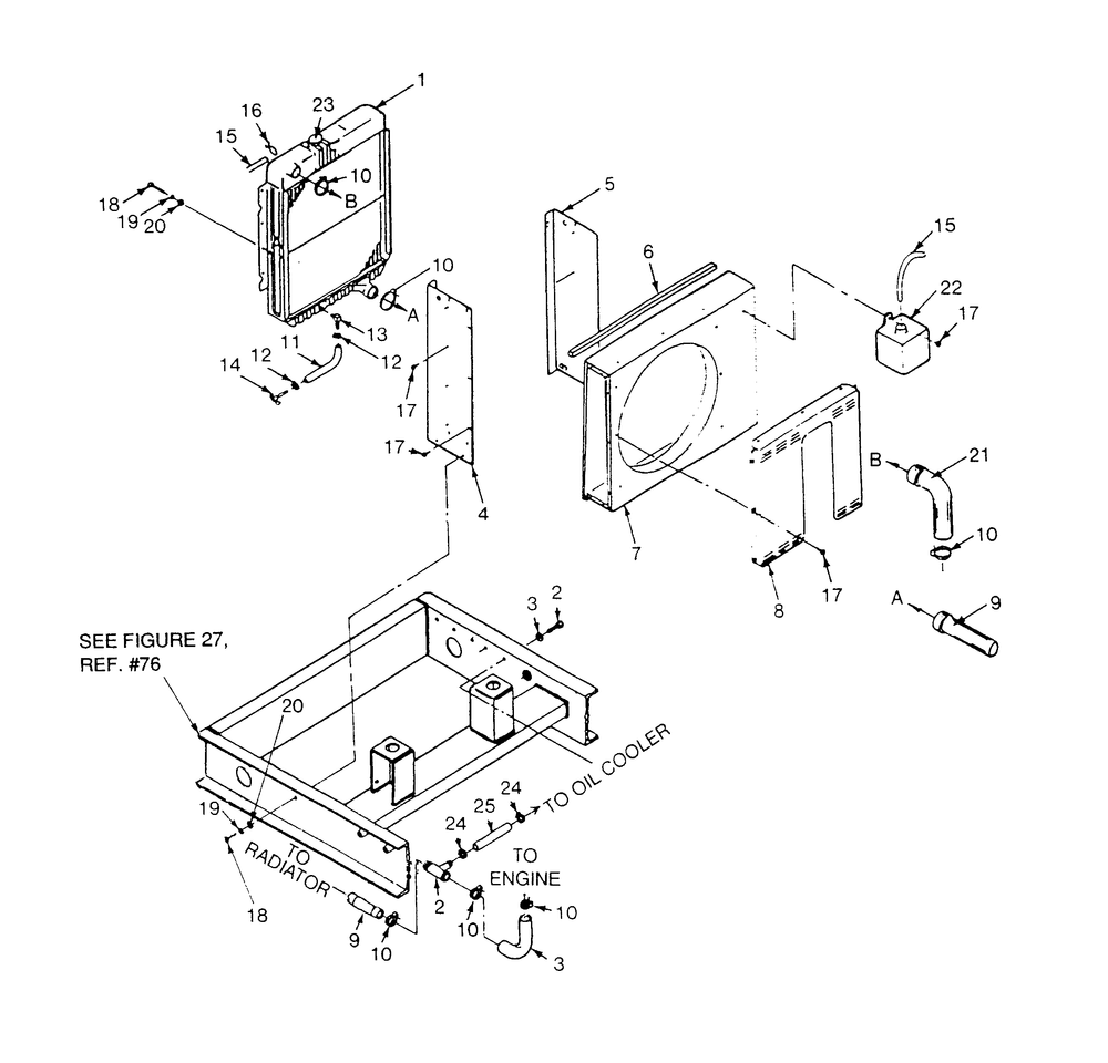 Mounting Base And Radiator Diagram and Parts List for 9156-0  Generac Generator