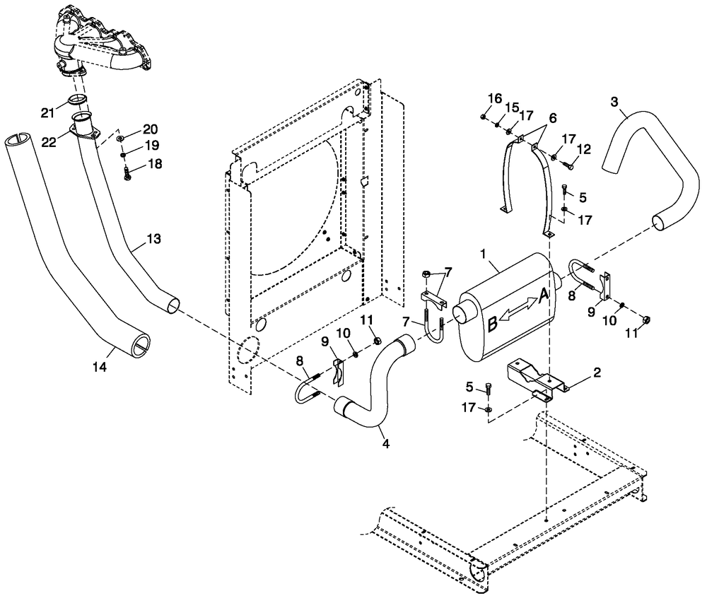 Ev Exhaust System 2.4l Diagram and Parts List for ET02224GNAN (5794223 - 5885626)(2010) Generac Generator
