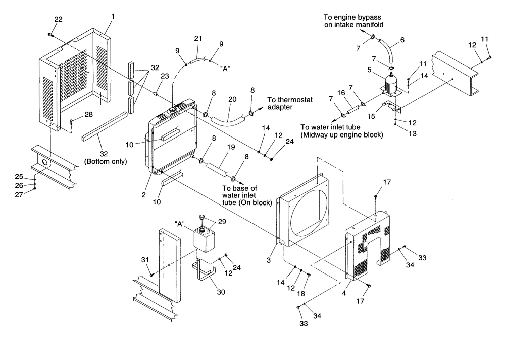Radiator Diagram and Parts List for 4134-2  Generac Generator