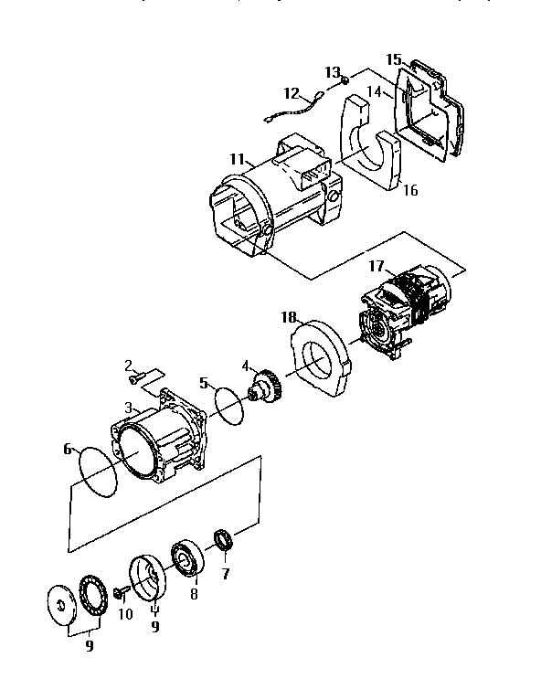 Motor parts Diagram and Parts List for 9857-0  Generac Pressure Washer