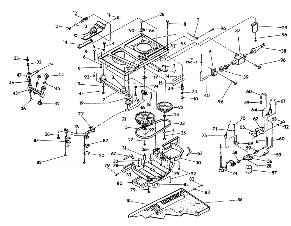 Base And Pulleys Diagram and Parts List for 9735-1  Generac Generator