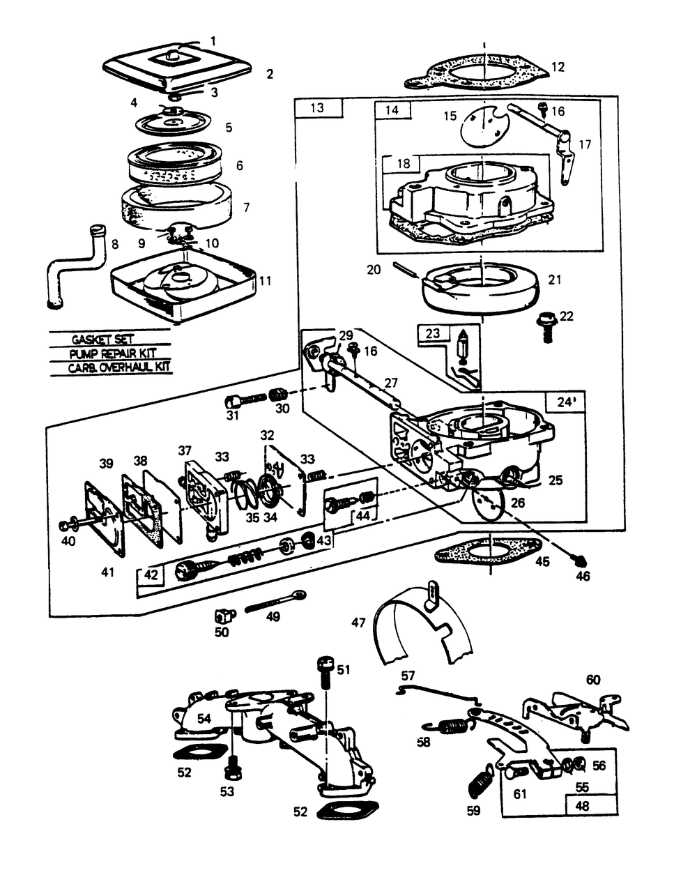 Engine Parts (Part 1) Diagram and Parts List for 6931-3  Generac Generator
