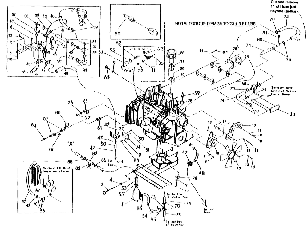 Engine Diagram and Parts List for 0980-0  Generac Generator
