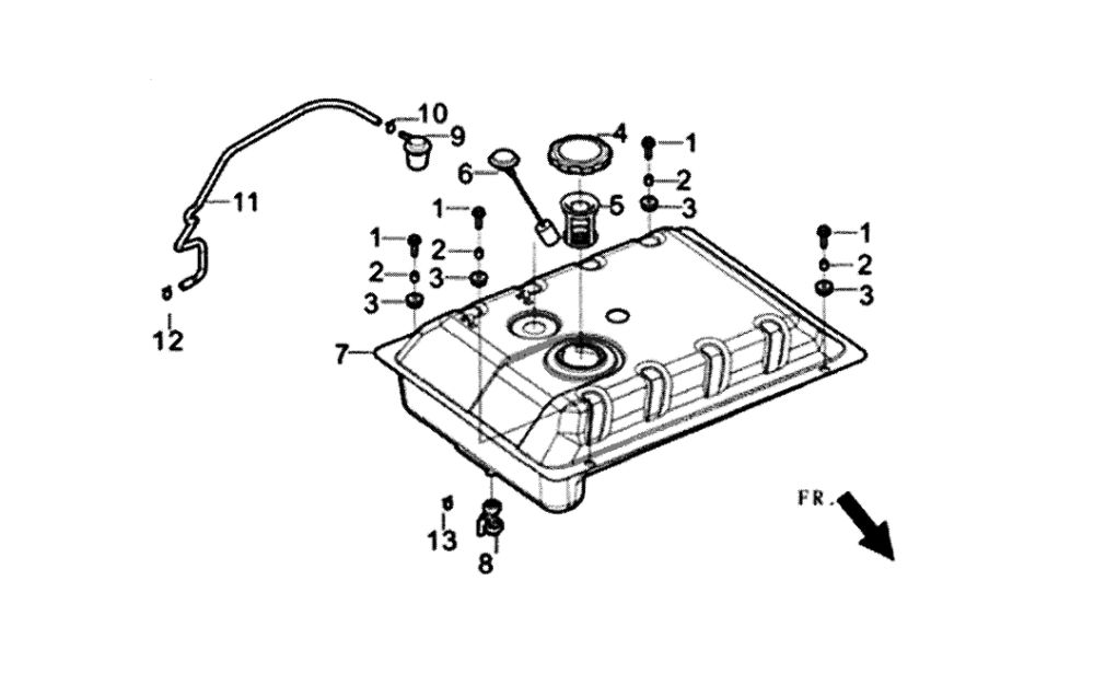 Fuel Tank Diagram and Parts List for 005939-5  Generac Generator
