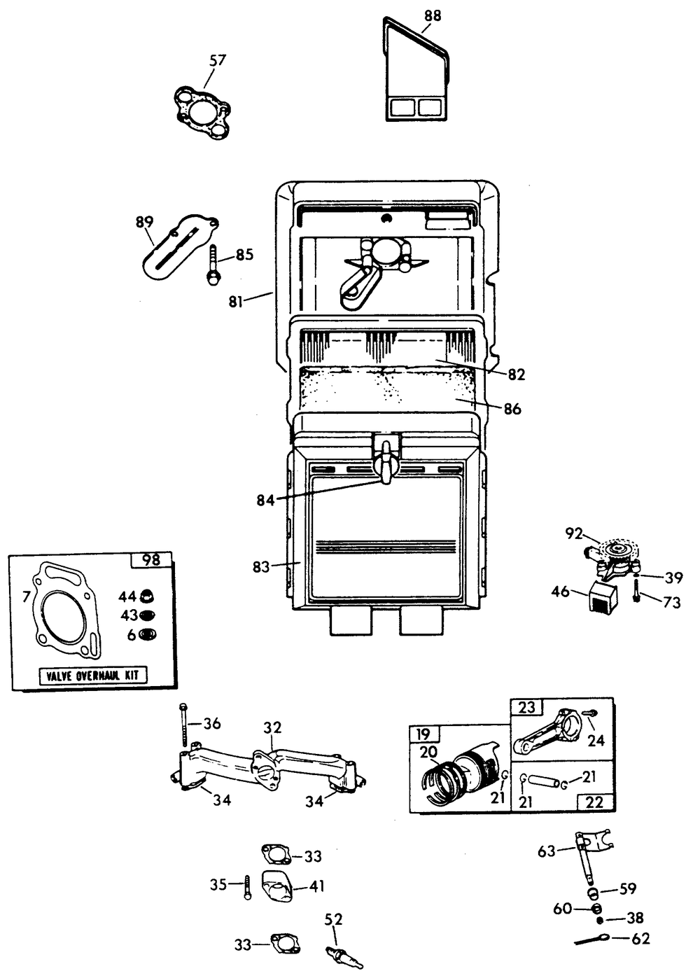 Engine Parts (Part 3) Diagram and Parts List for 9008-6  Generac Generator