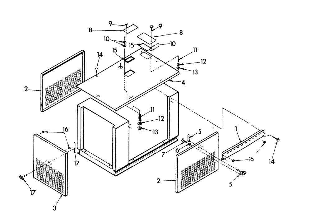 Hinged Compartment Diagram and Parts List for 9324-0  Generac Generator