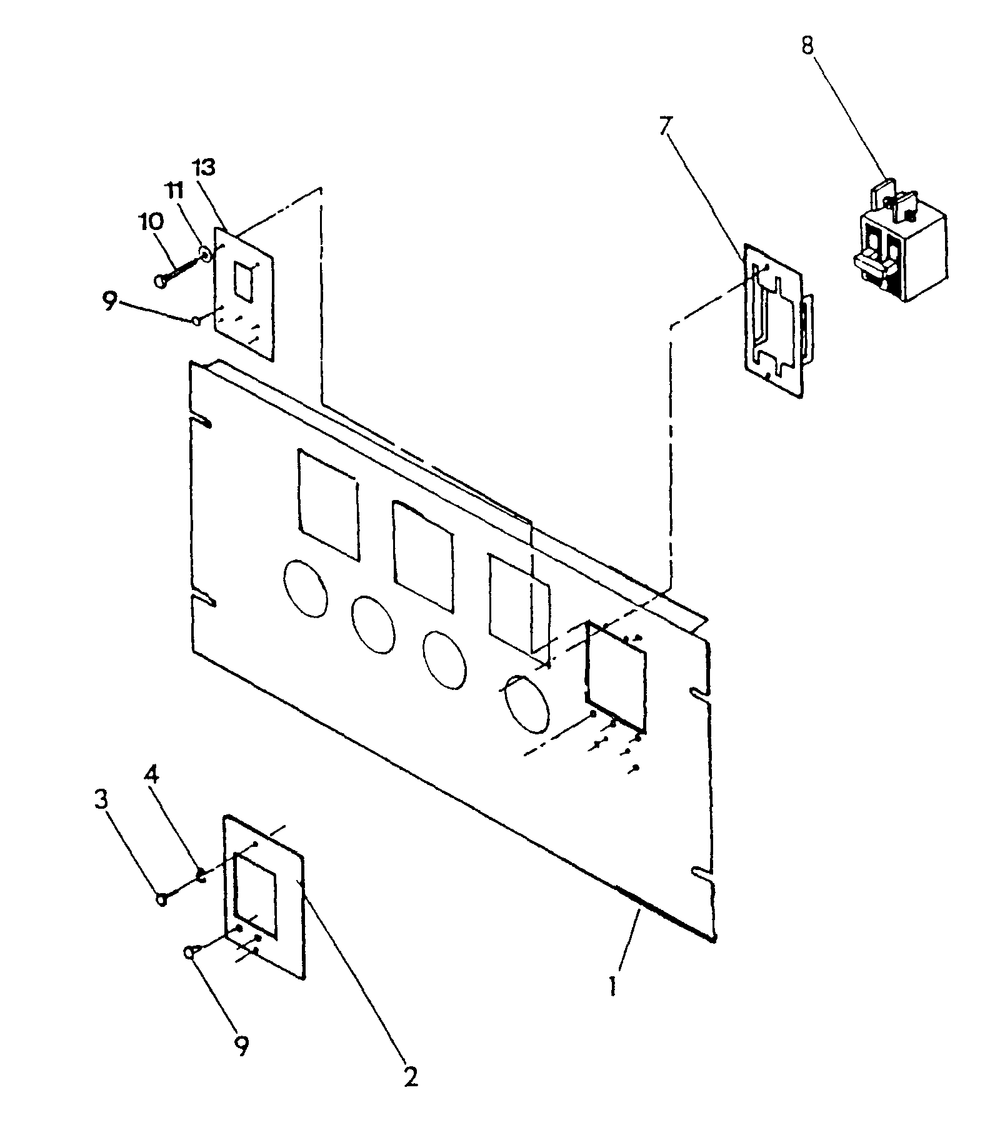 Main Circuit Breaker Diagram and Parts List for 0990-0  Generac Generator