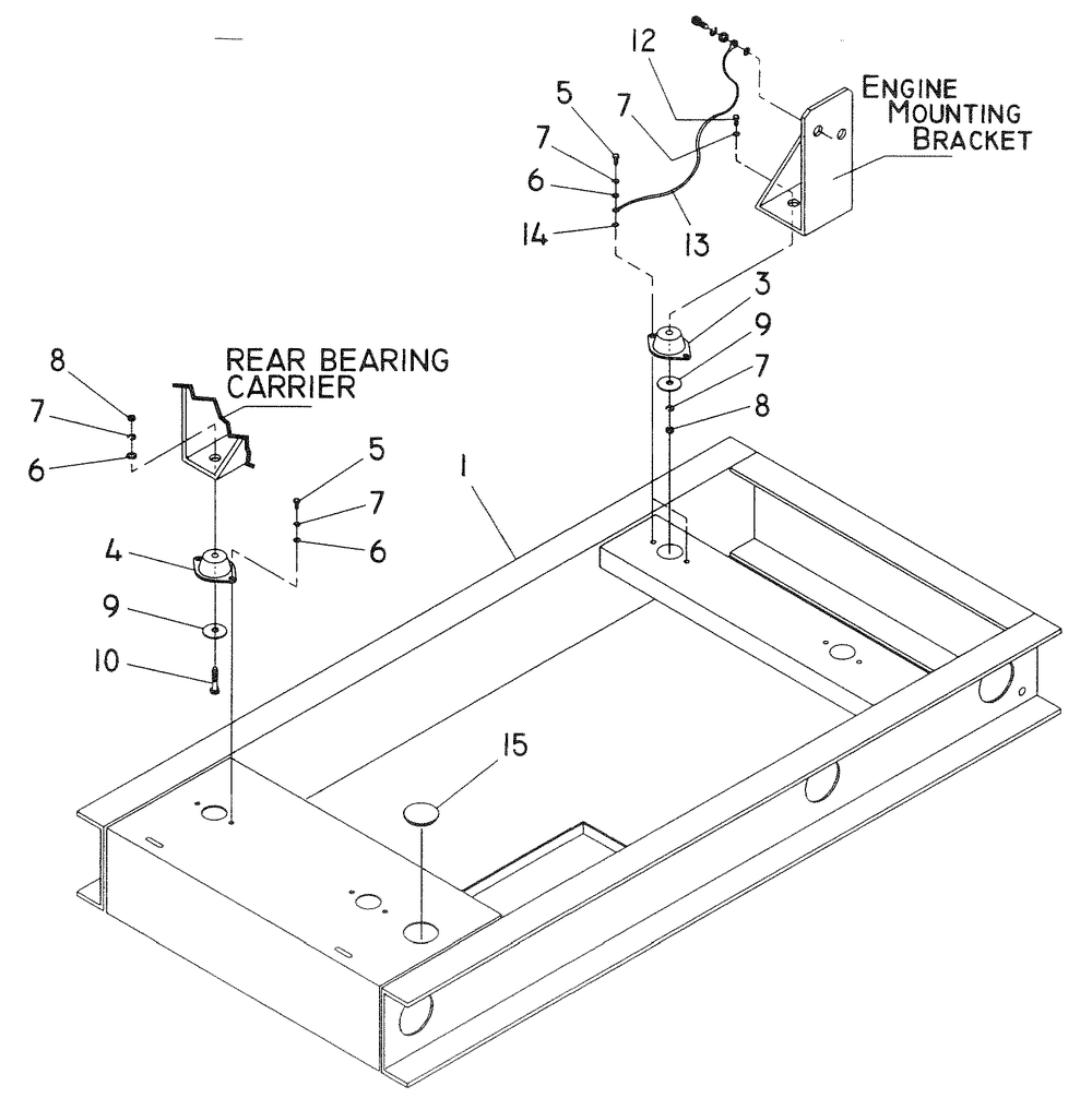 Mounting Base Diagram and Parts List for 0042840 (3197454)(2014) Generac Generator