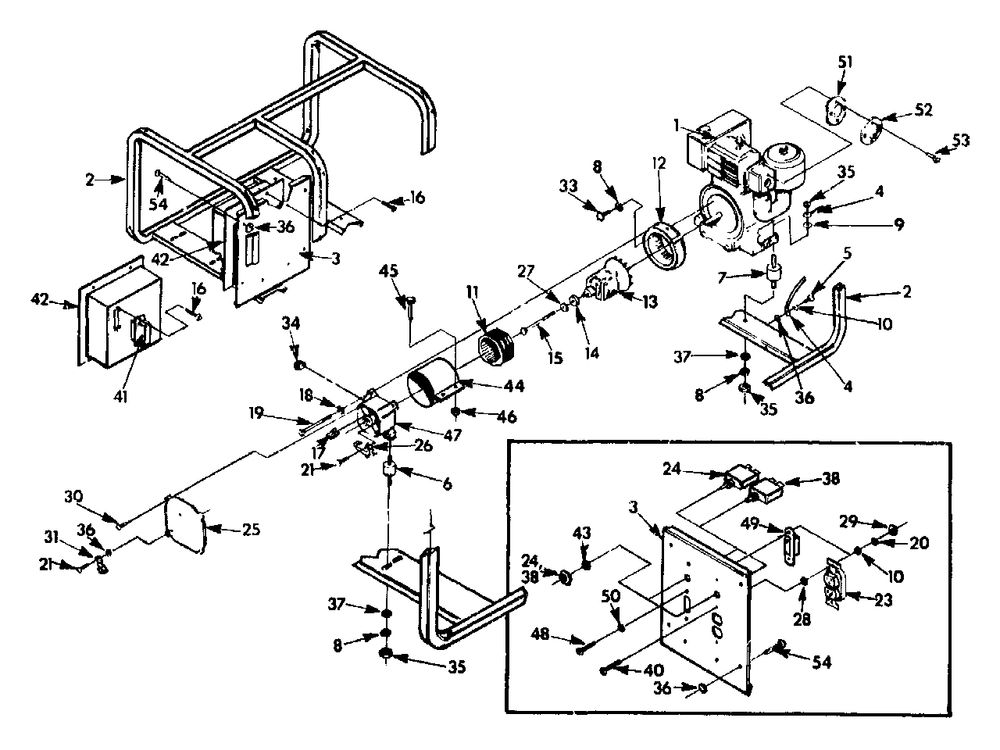 Generator Diagram and Parts List for 3W794 (9432-0)(9432-0) Generac Generator
