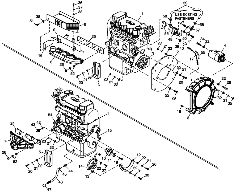 Ev Engine Common Parts 3600 Rpm Diagram and Parts List for 0053240 (4413076 - 4524169)(2006) Generac Generator