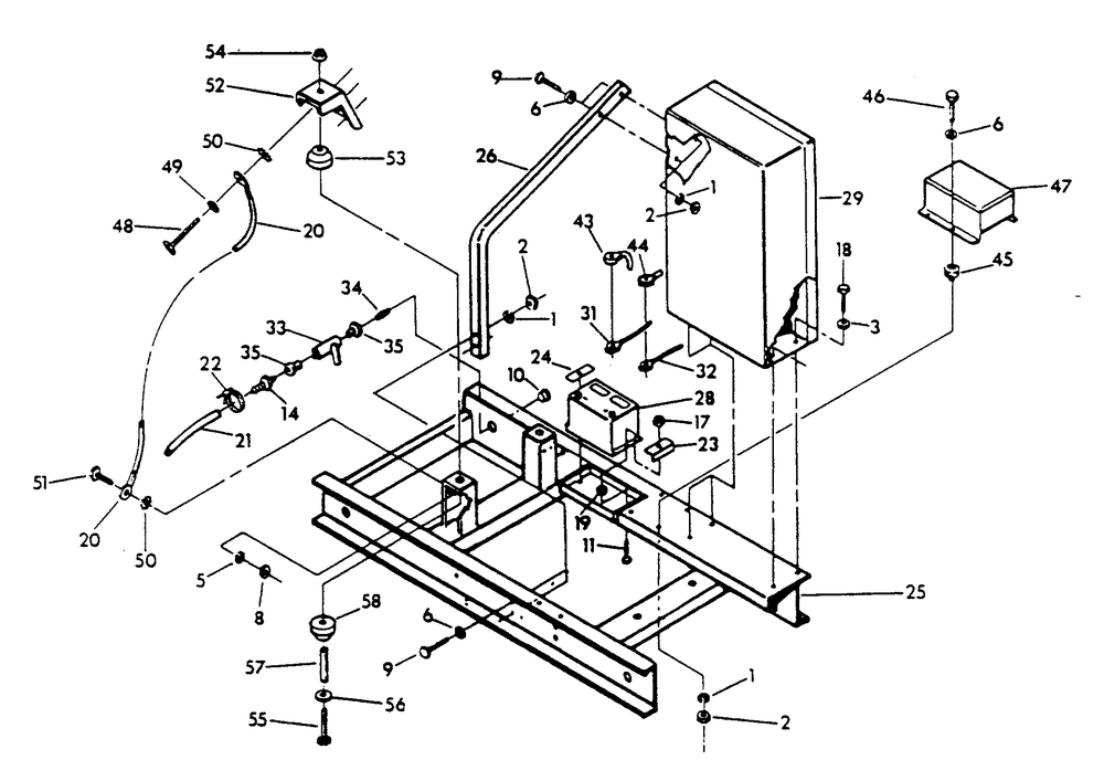Mounting Base Diagram and Parts List for 9657-2  Generac Generator