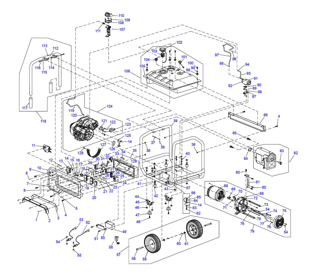Fig-0 Diagram and Parts List for G0072470 XT8500EFI Generac Generator