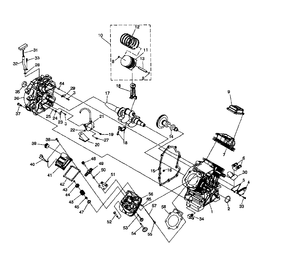 Engine 1 Diagram and Parts List for 006240-0  Generac Generator