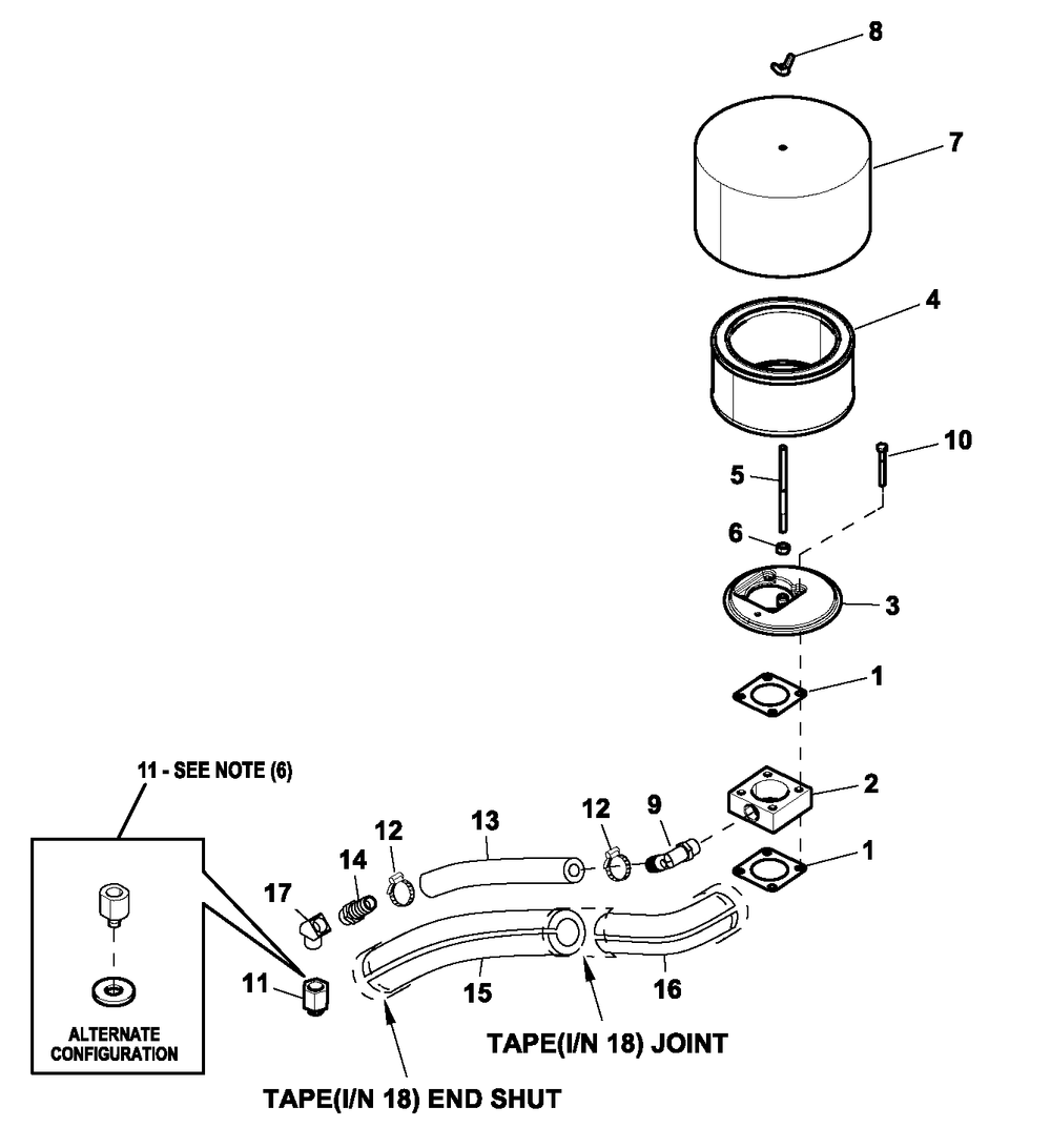 Air Cleaner 2.4l G2 Turbo Diagram and Parts List for HT03524GNAX (6798528)(2011) Generac Generator