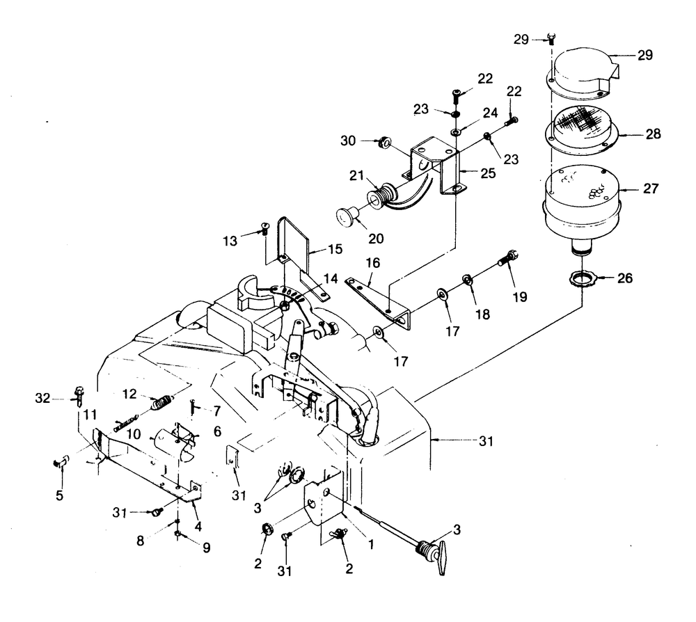 Engine Accessories Diagram and Parts List for 8363-0  Generac Welder