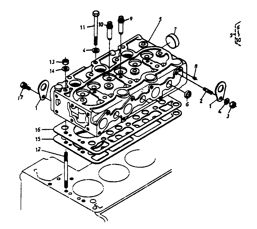 Cylinder Head Diagram and Parts List for 1011-C  Generac Welder