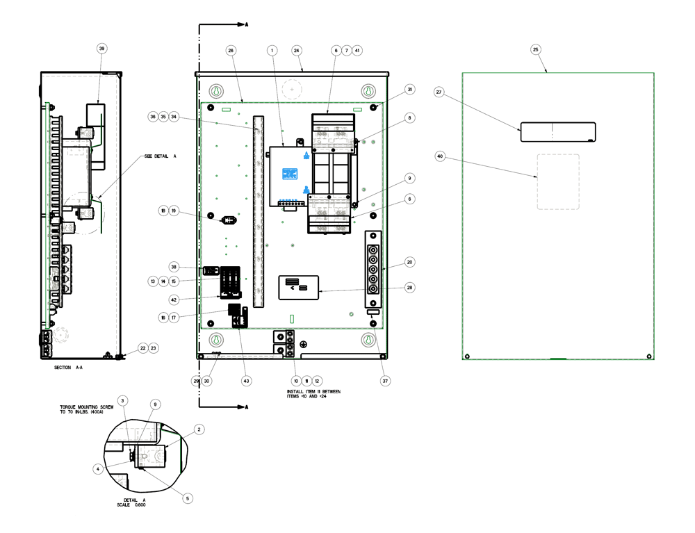 Fig-0 Diagram and Parts List for RTSP400A3  Generac Generator