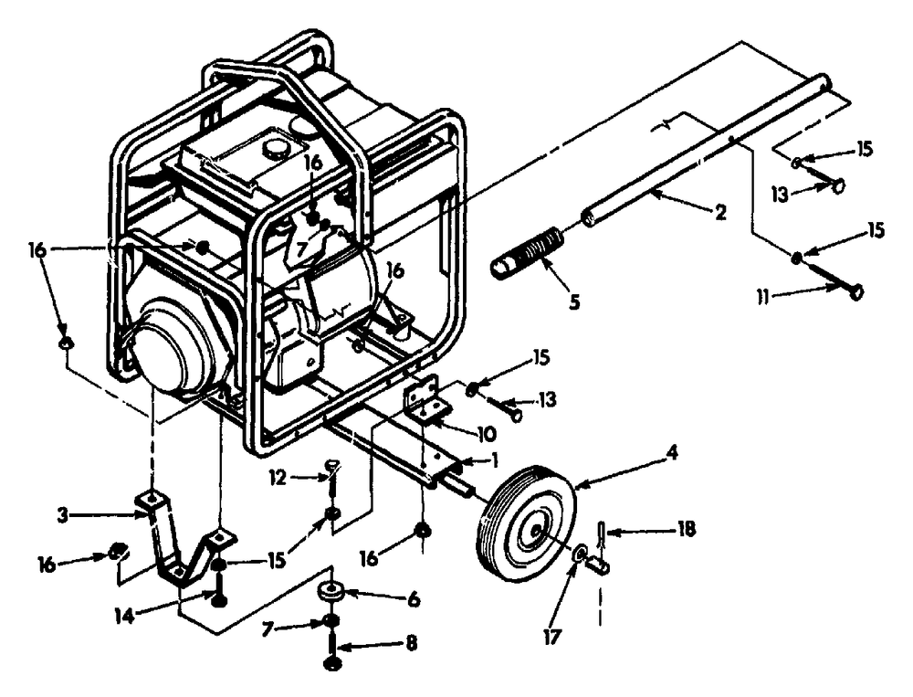 Wheel Kit Diagram and Parts List for 3ZC40 (9404-1)(9404-1) Generac Generator