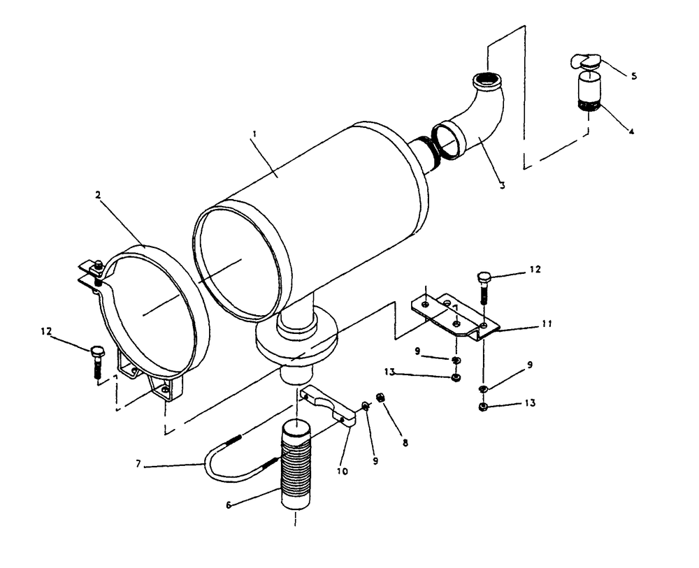Muffler Diagram and Parts List for 0590-3  Generac Generator
