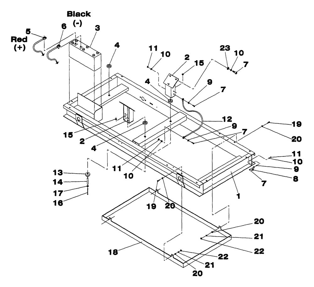 Mounting Base Diagram and Parts List for 4313-0 DG-50 Generac Generator
