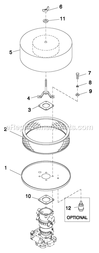 Air Cleaner 5.4l/6.8l Ford Diagram and Parts List for QT10068JVAN (5005273)(2008) Generac Generator