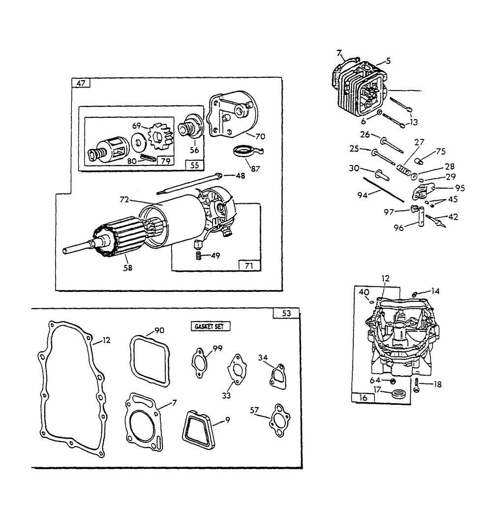 V-Twin Engine Parts (Part 1) Diagram and Parts List for 0861-0  Generac Generator