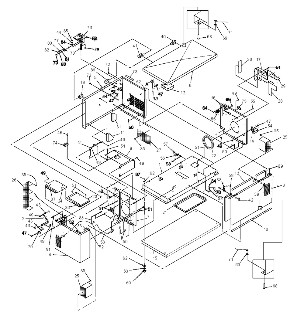 Compartment Diagram and Parts List for 0046920 (3623511 - 3830151)(2014) Generac Generator