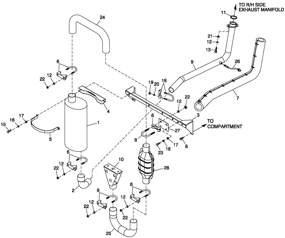 Muffler Exhaust 2.4l G2 Emissions Diagram and Parts List for QT04524ANSY (5649706 - 5876247)(2010) Generac Generator