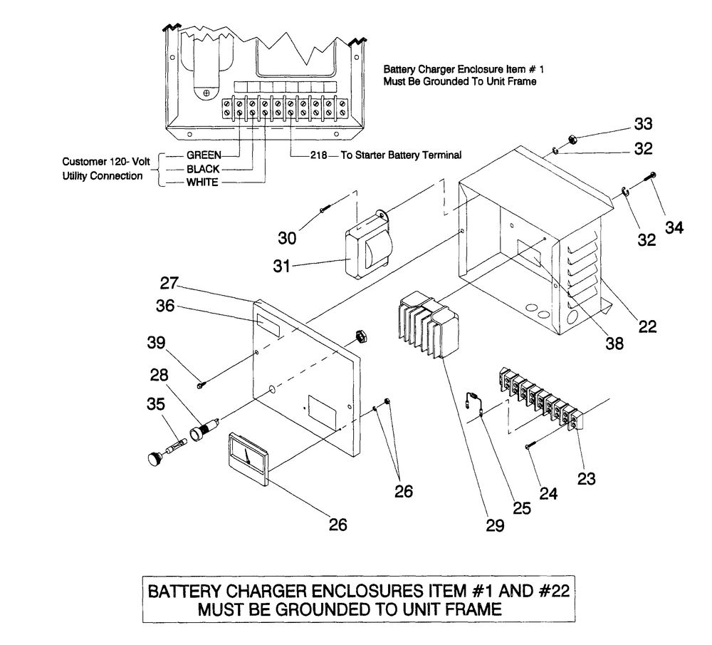 Battery Charger Diagram and Parts List for 4589-0  Generac Generator