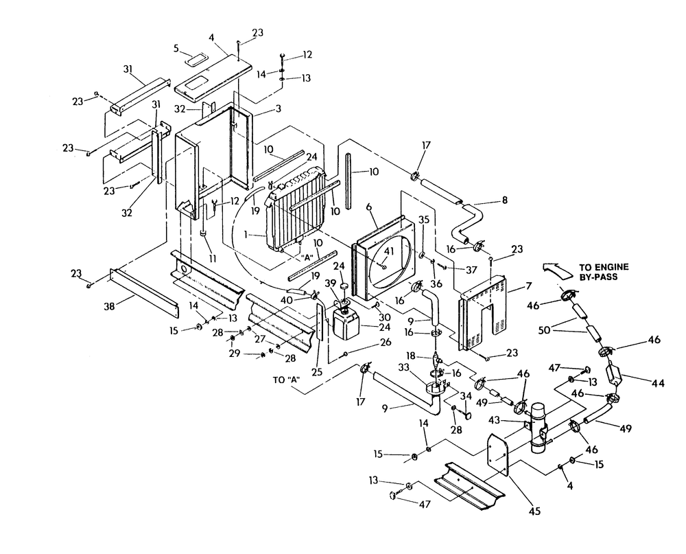 Radiator Diagram and Parts List for 9348-2  Generac Generator