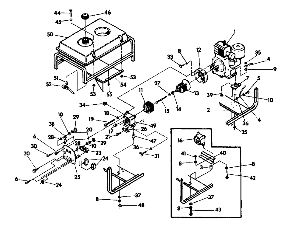 B&s 8 H.P. Engine S4000 Ac Generator - No. 69140 Diagram and Parts List for S4000 (9676-0)(9676-0) Generac Generator