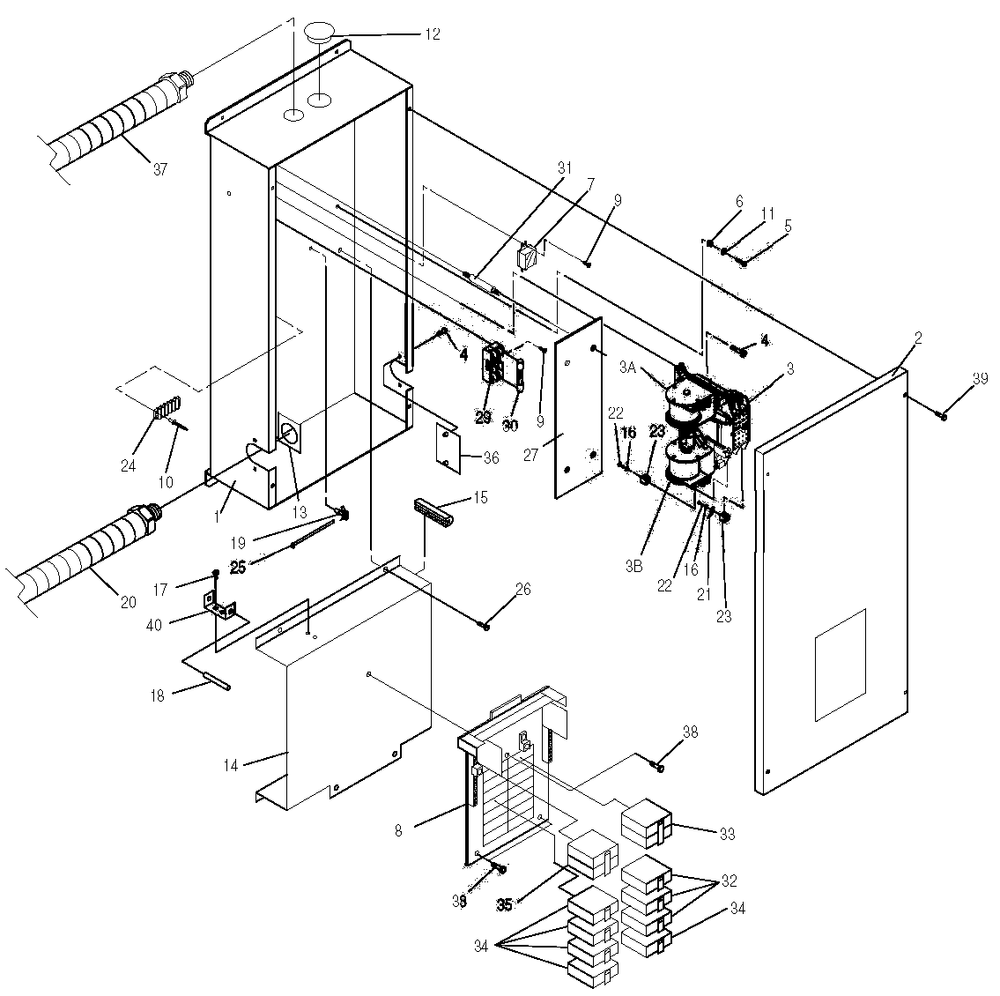 Load Center Assembly 1 Diagram and Parts List for 0043892 (3787648 - 3906618)(2014) Generac Generator
