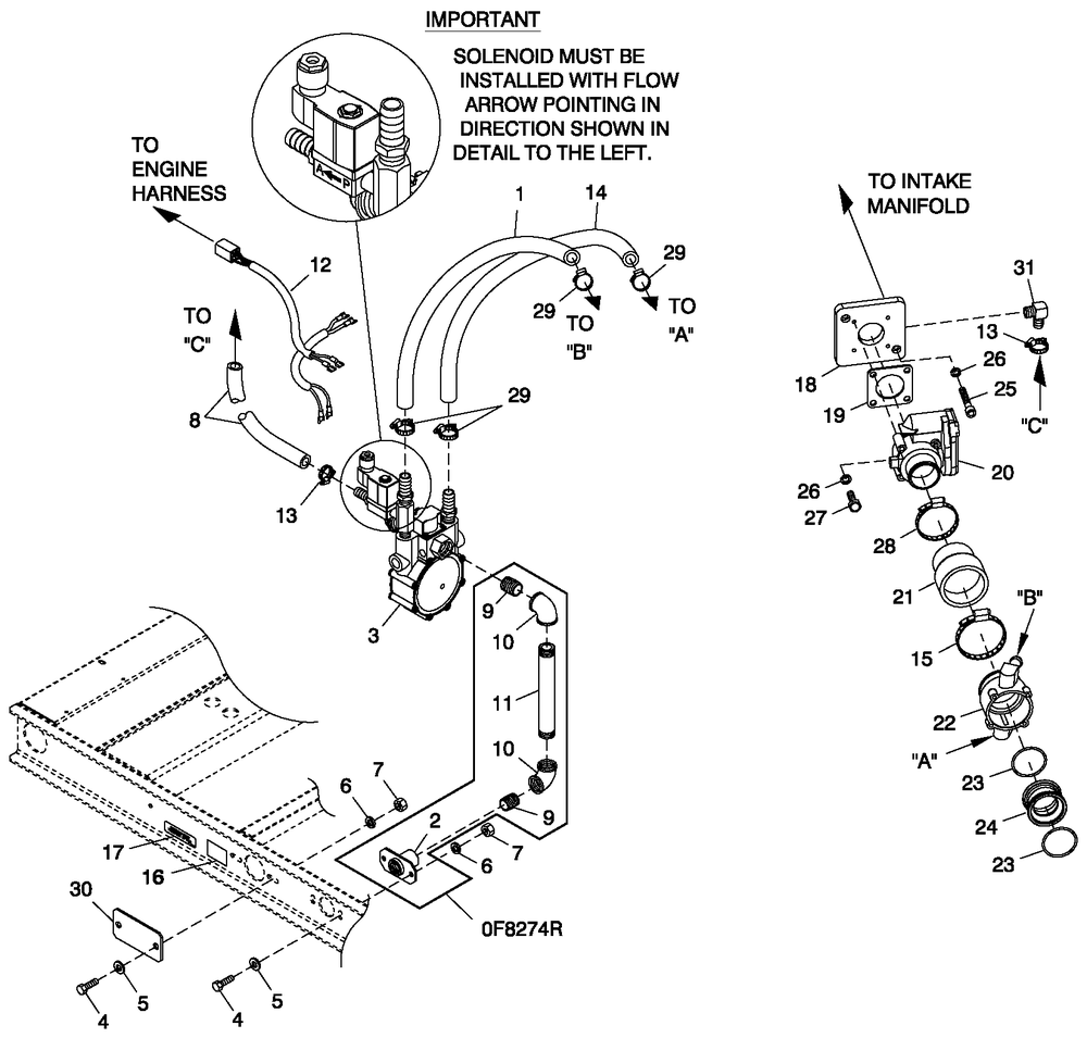 Fuel Lp Vapor C4 Diagram and Parts List for CT06030ANAN (1907V23210 - 4807V25565)(2007) Generac Generator