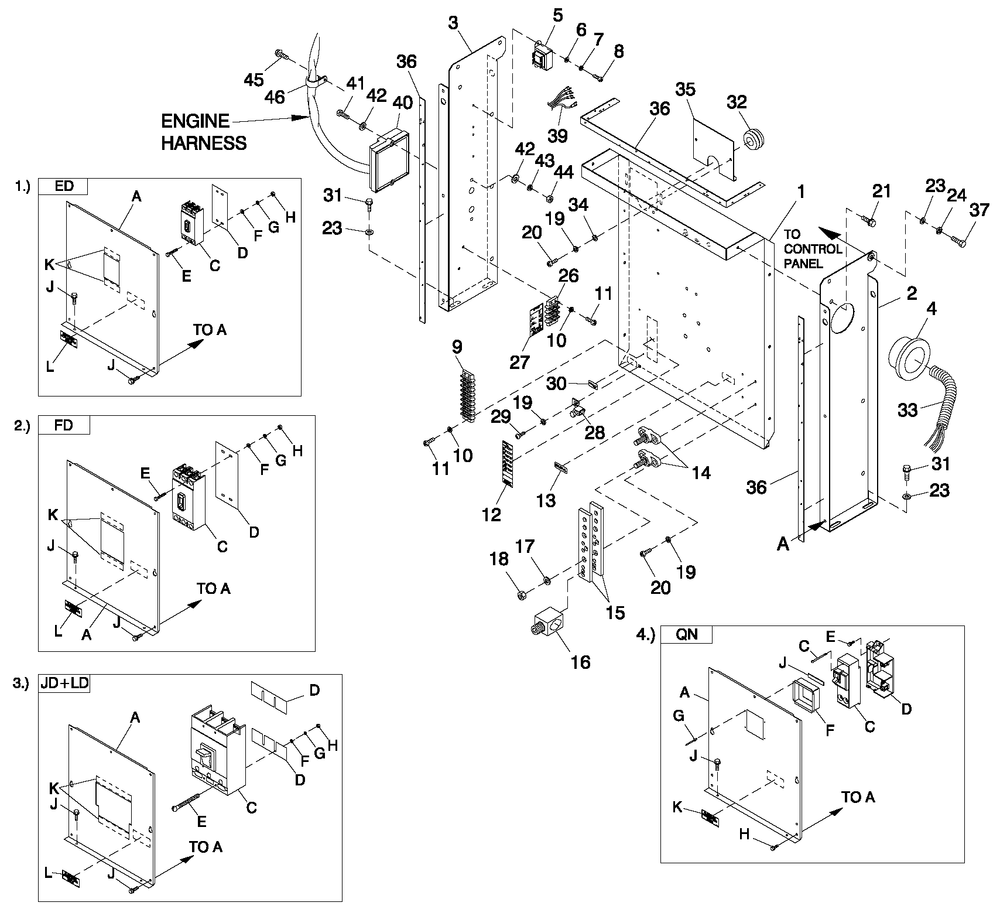 Cpl C2 And C4 Flex Hsb Diagram and Parts List for QT07039AVSN (4166739 - 4225329)(2005) Generac Generator