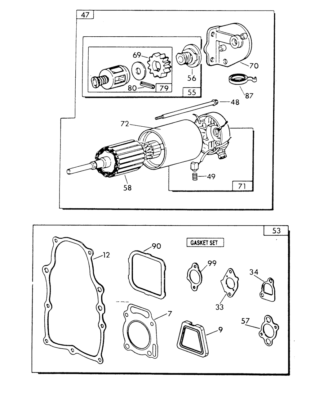 Gn-480 Engine (Part 2) Diagram and Parts List for 9206-1  Generac Generator