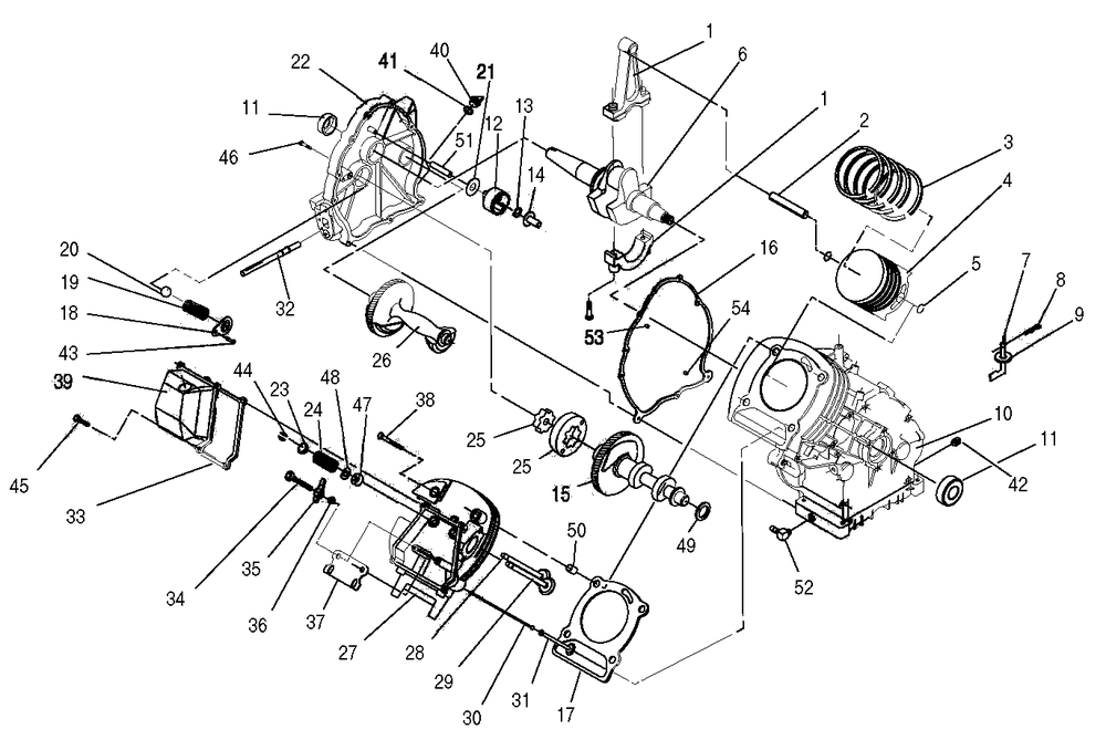Engine 1 Diagram and Parts List for 0046753 (3981591 - 5694397)(2014) Generac Generator