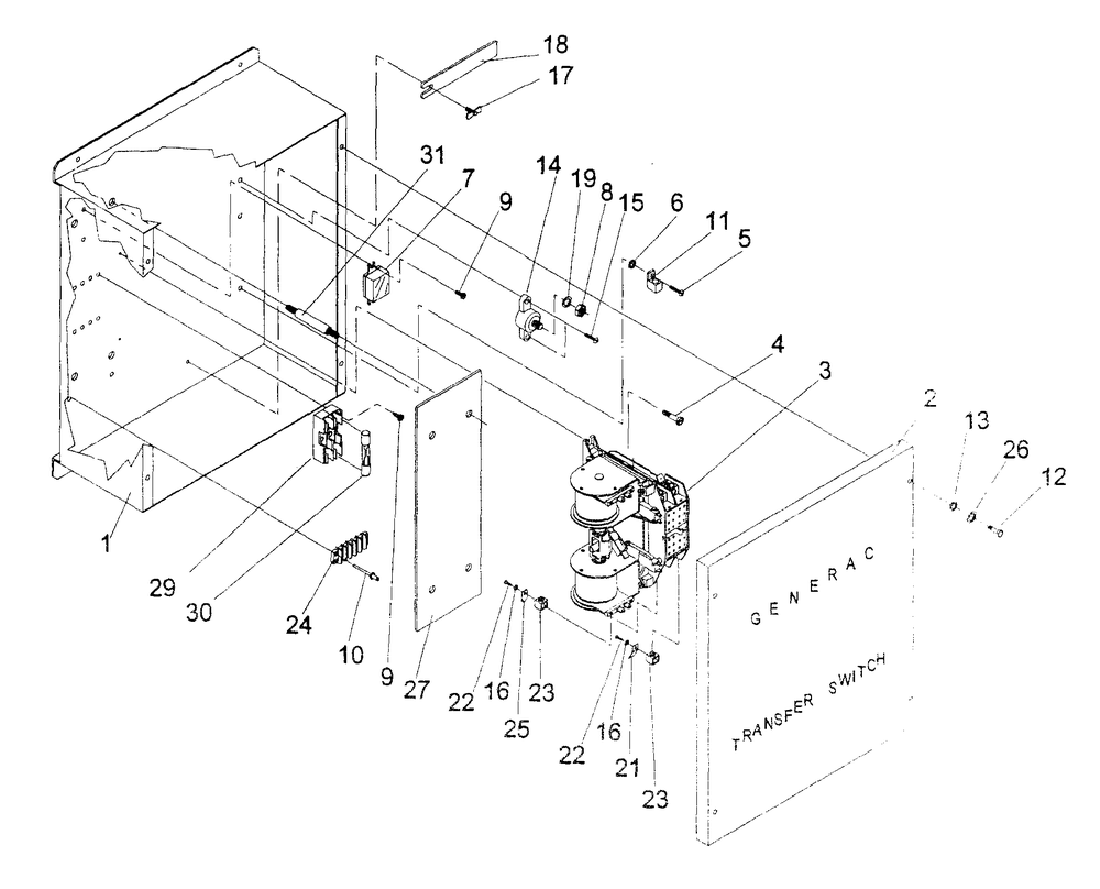 Transfer Switch Diagram and Parts List for 4109-1  Generac Generator