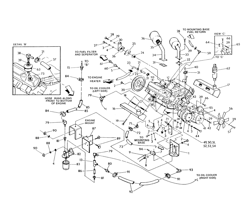 4.3 Liter Engine (Part 2) Diagram and Parts List for 9134-5  Generac Generator