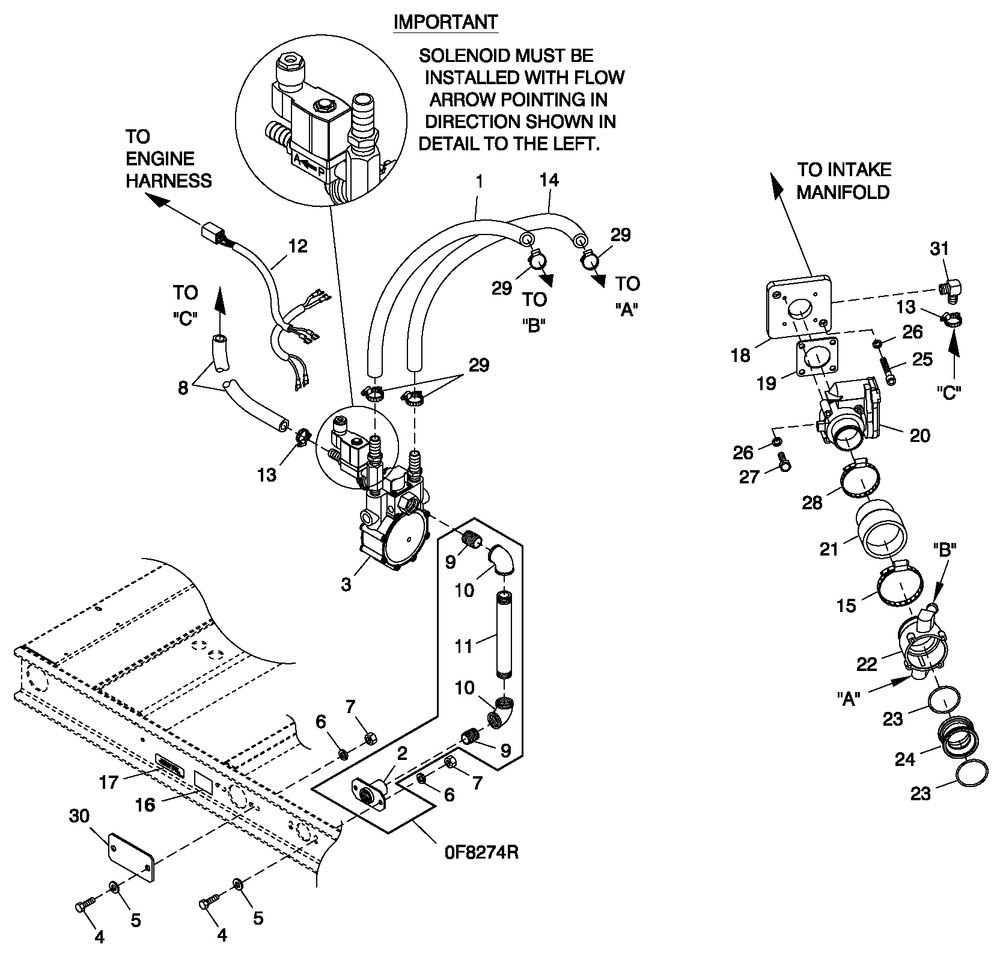 Fuel Lp Vapor C4 Diagram and Parts List for BT06030ANSN (3808V29819 - 4308V30688)(2008) Generac Generator