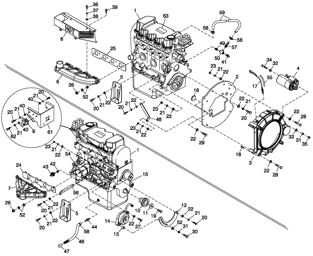 Engine Commoon Parts 1.6l Diagram and Parts List for 0053363 (4786586)(2007) Generac Generator
