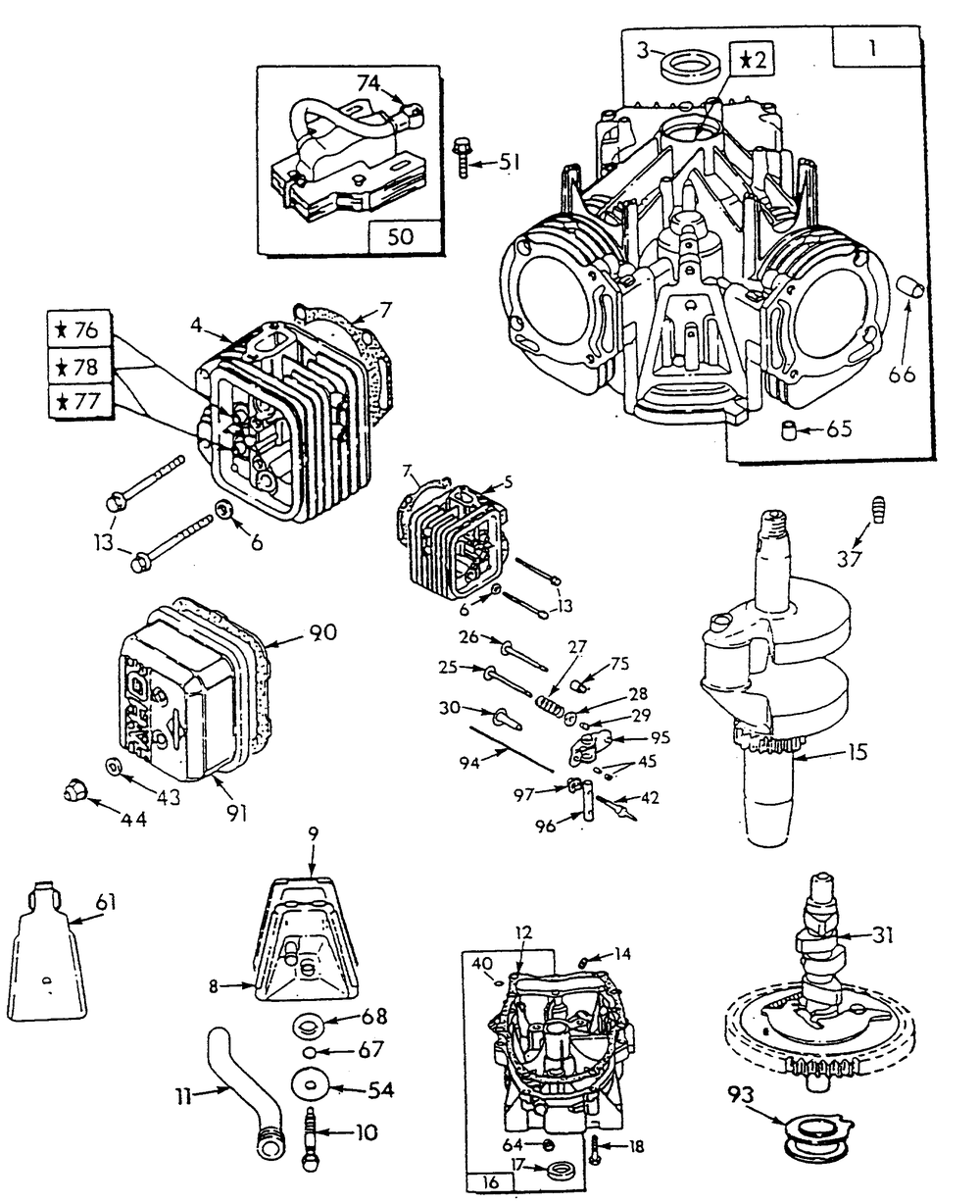 Engine Parts (Part 2) Diagram and Parts List for 9653-2  Generac Generator