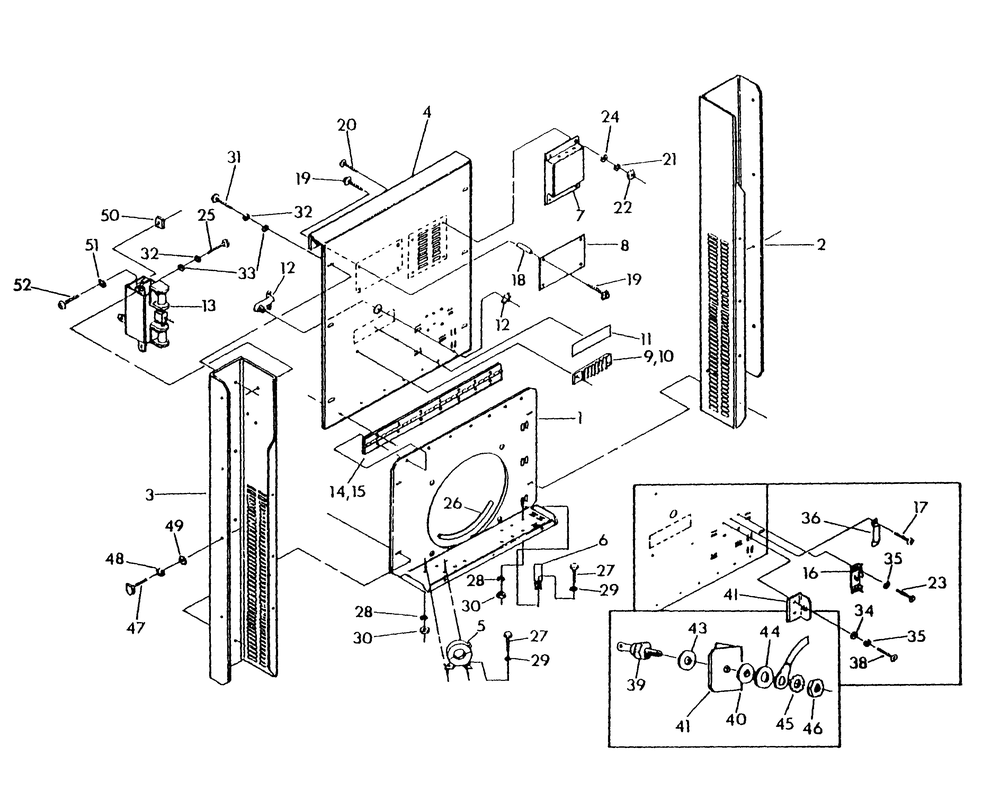 Control Panel (Back) Diagram and Parts List for 9399-3  Generac Generator